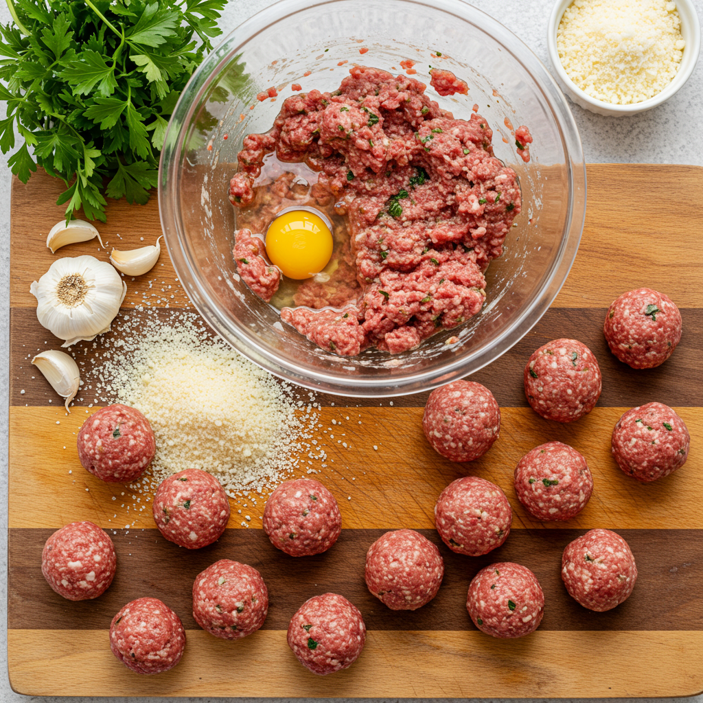 Meatball Preparation Shot
