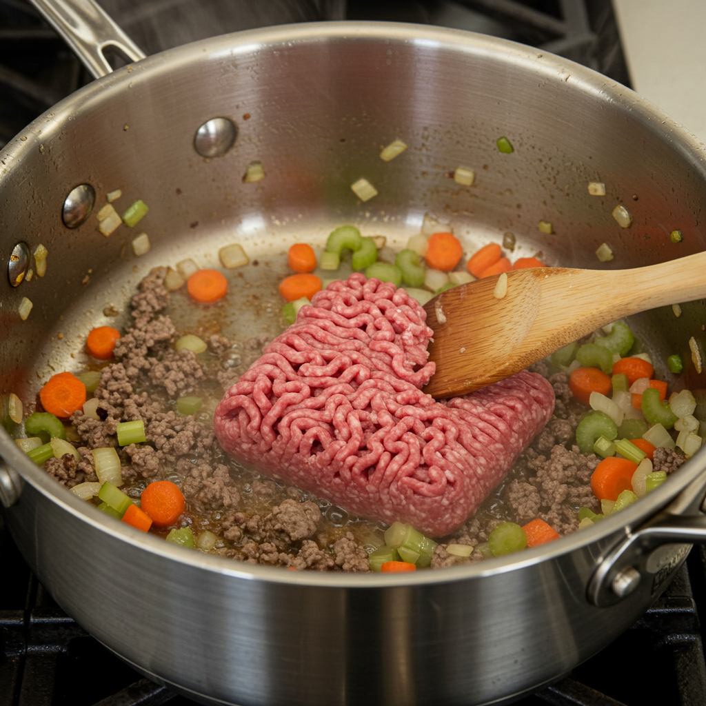 Bolognese Cooking Process