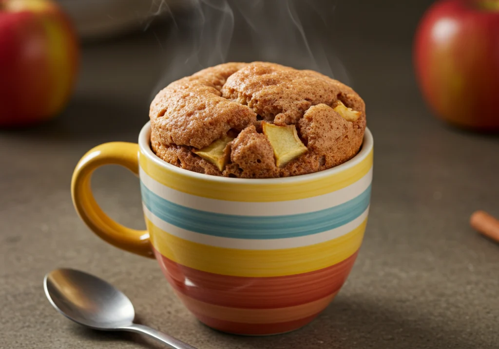 Easy 2-minute apple cinnamon mug cake recipe