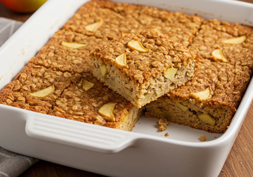 Healthy apple cinnamon baked oatmeal make-ahead breakfast
