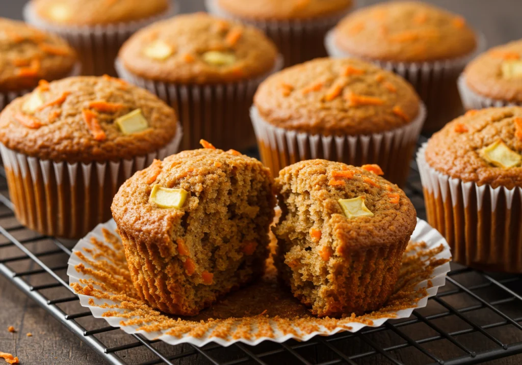 Healthy apple carrot breakfast muffins no refined sugar