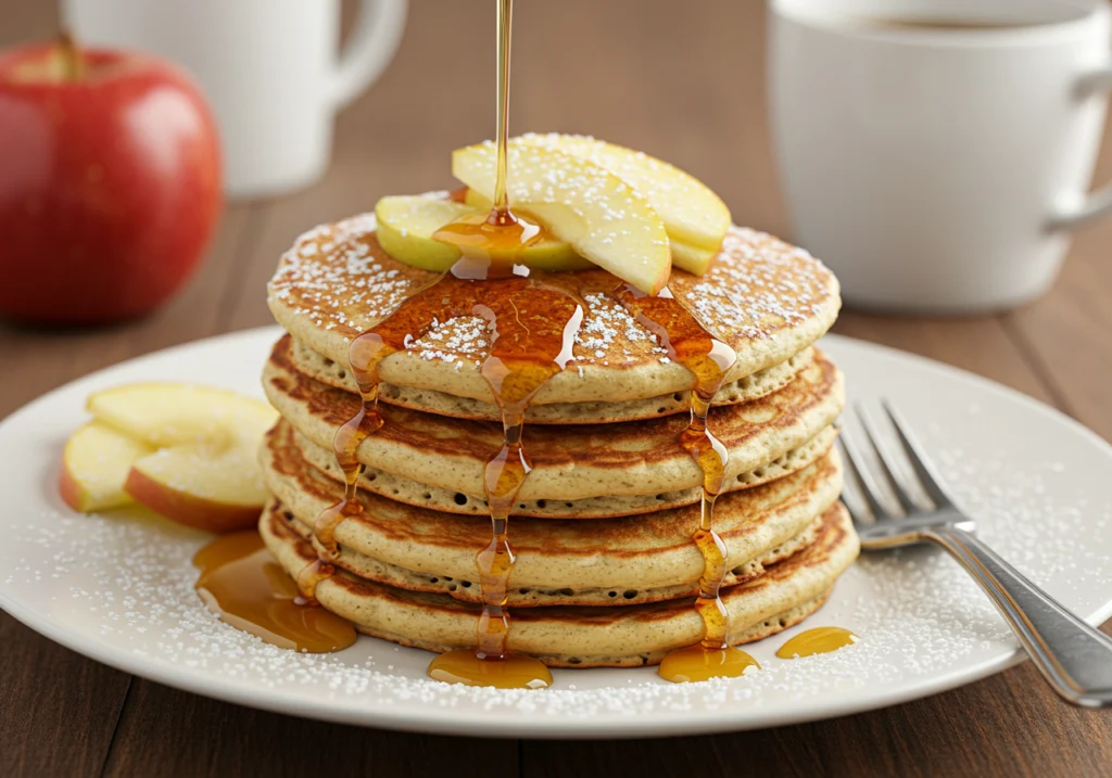 Gluten-free apple cinnamon pancakes with almond flour