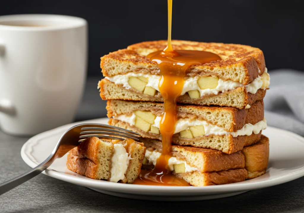 Caramel apple stuffed French toast weekend brunch recipe
