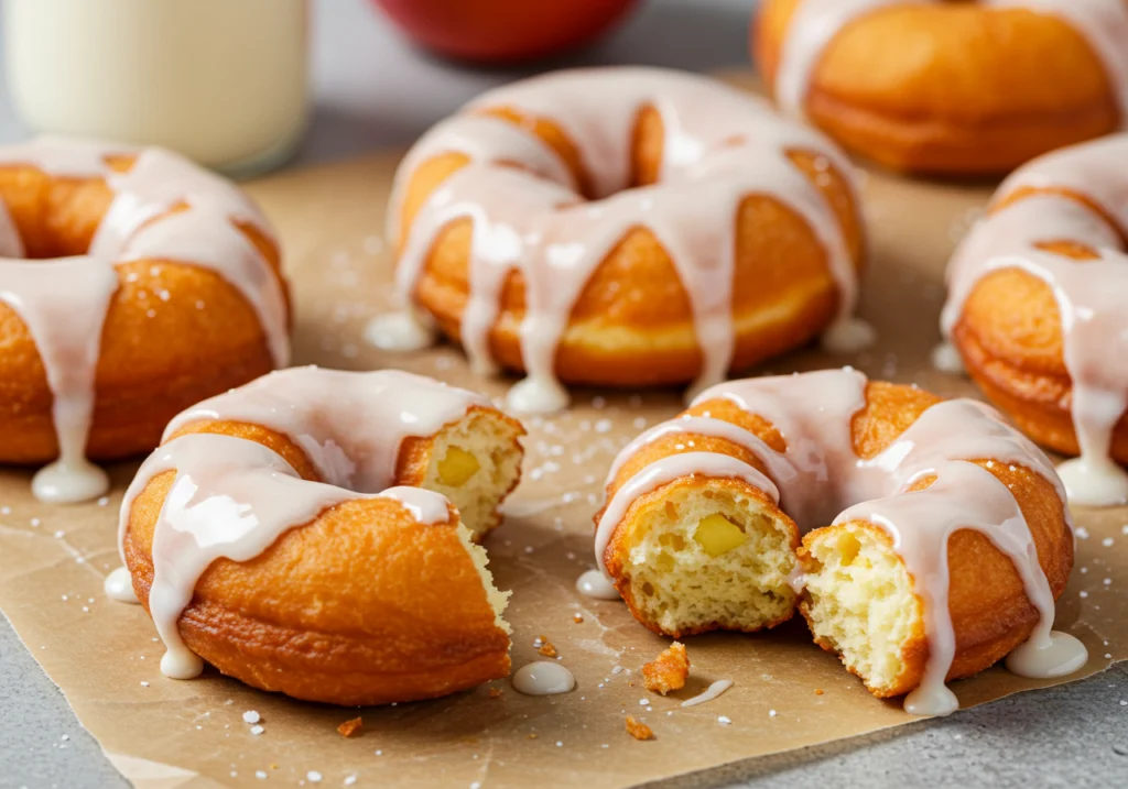 Crispy apple fritters with vanilla glaze weekend breakfast