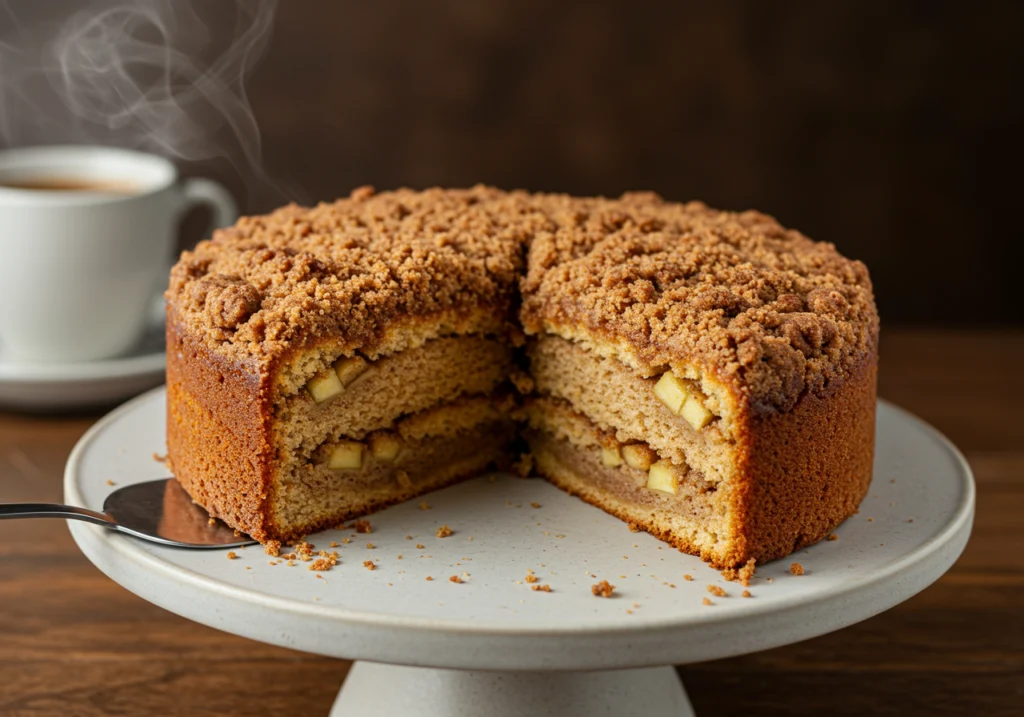 Apple coffee cake with cinnamon streusel topping brunch recipe