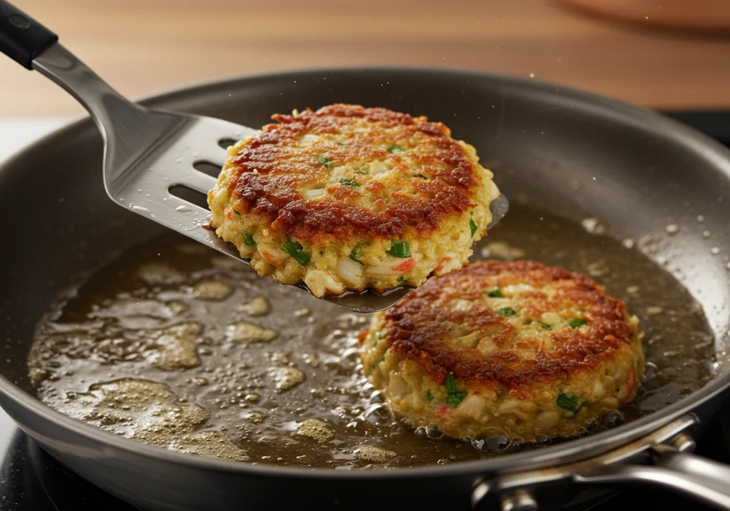 Pan fried crab cakes cooking method