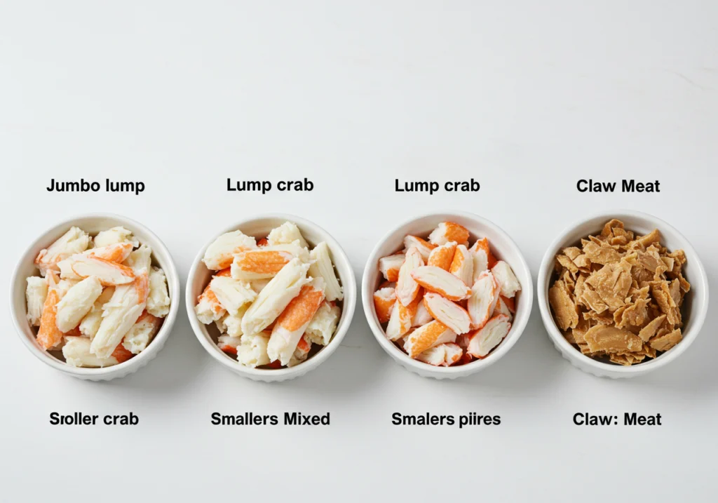 Comparison of different types of crab meat for crab cake recipe